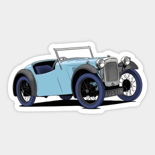 Austin Seven Car in Sky Blue Sticker